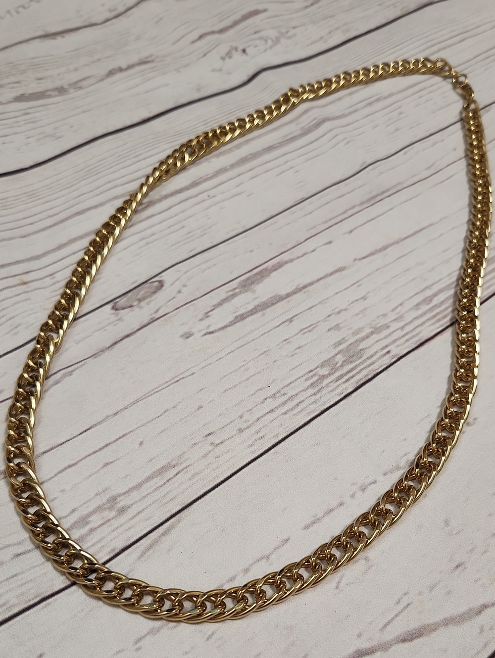 Elegant Gold-Tone Curb Chain Necklace for Women